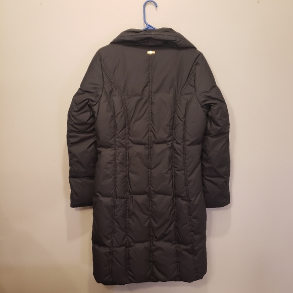 Ellen Tracy Duck Down Puffer Long Winter Coat Black Feather Size Small - Picture 2 of 10